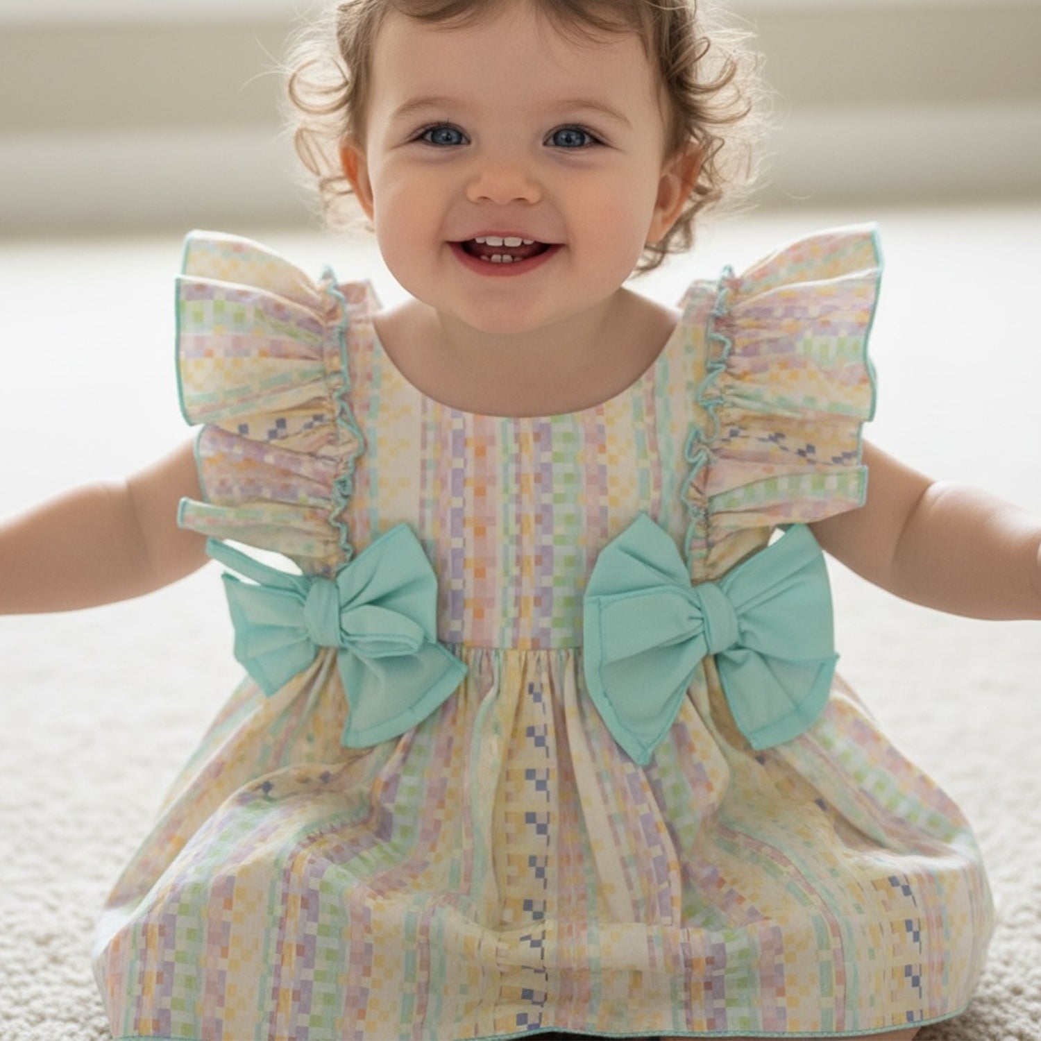 Pastel Geometric Dress & Bloomers