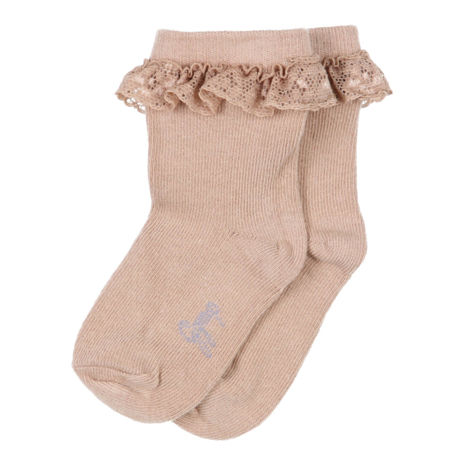 Camel Frill Ankle Socks