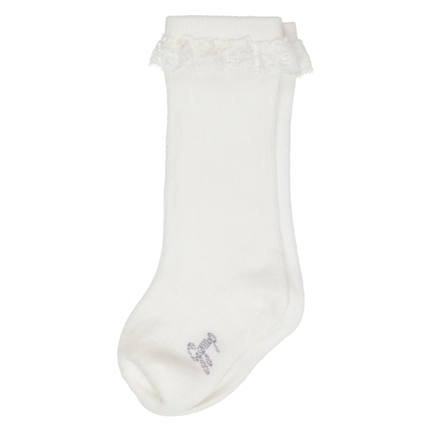 Off White Frill Knee High Socks