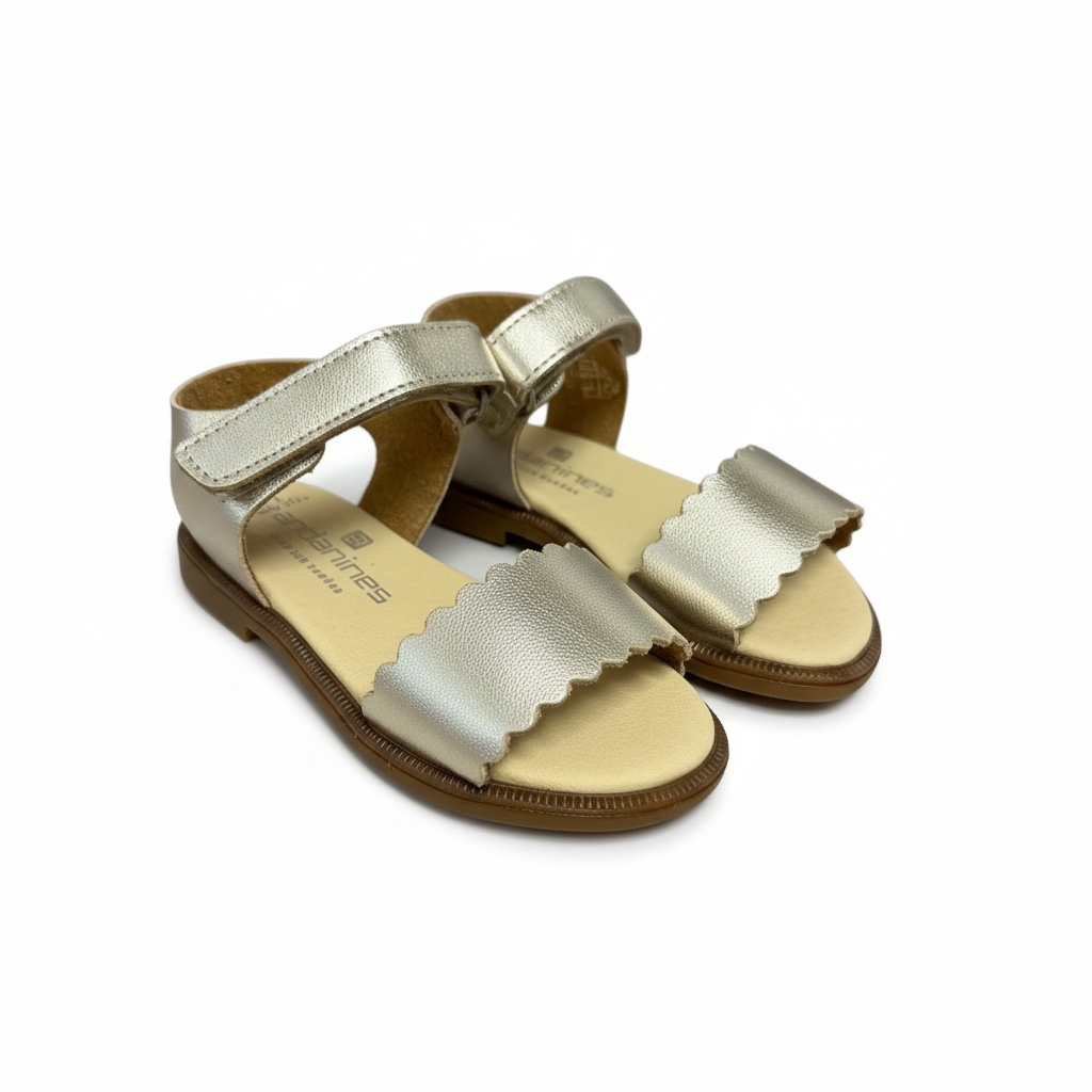 Gold Scallop Strap Sandal