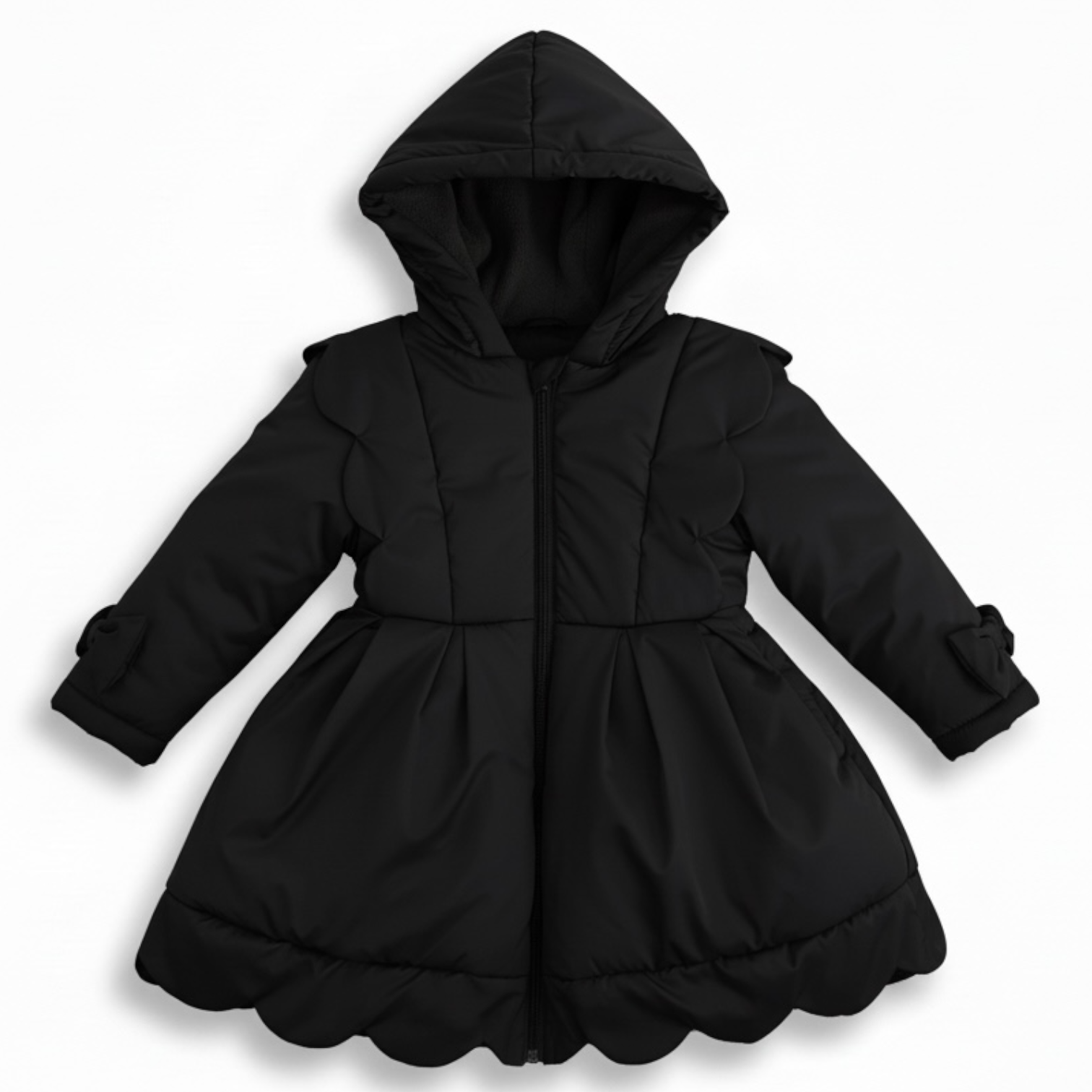 Scallop School Coat - Black
