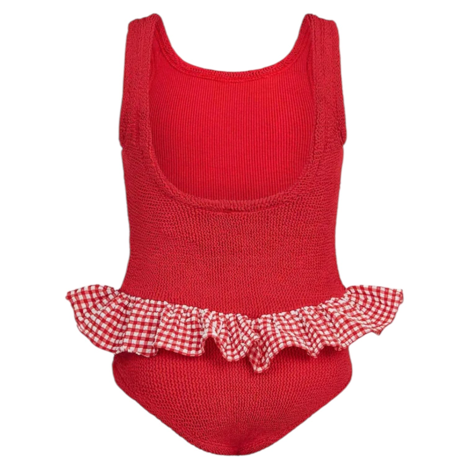 Denise Red Gingham Crinkle Swimsuit Kids