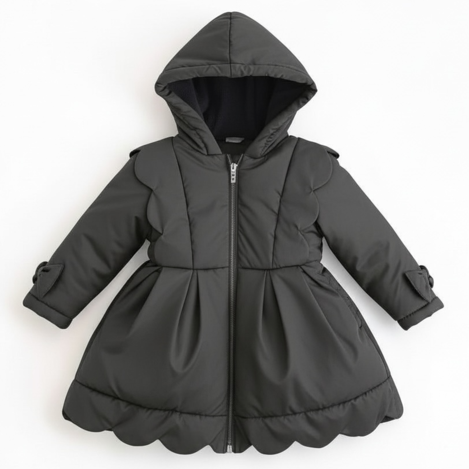 Scallop School Coat - Grey