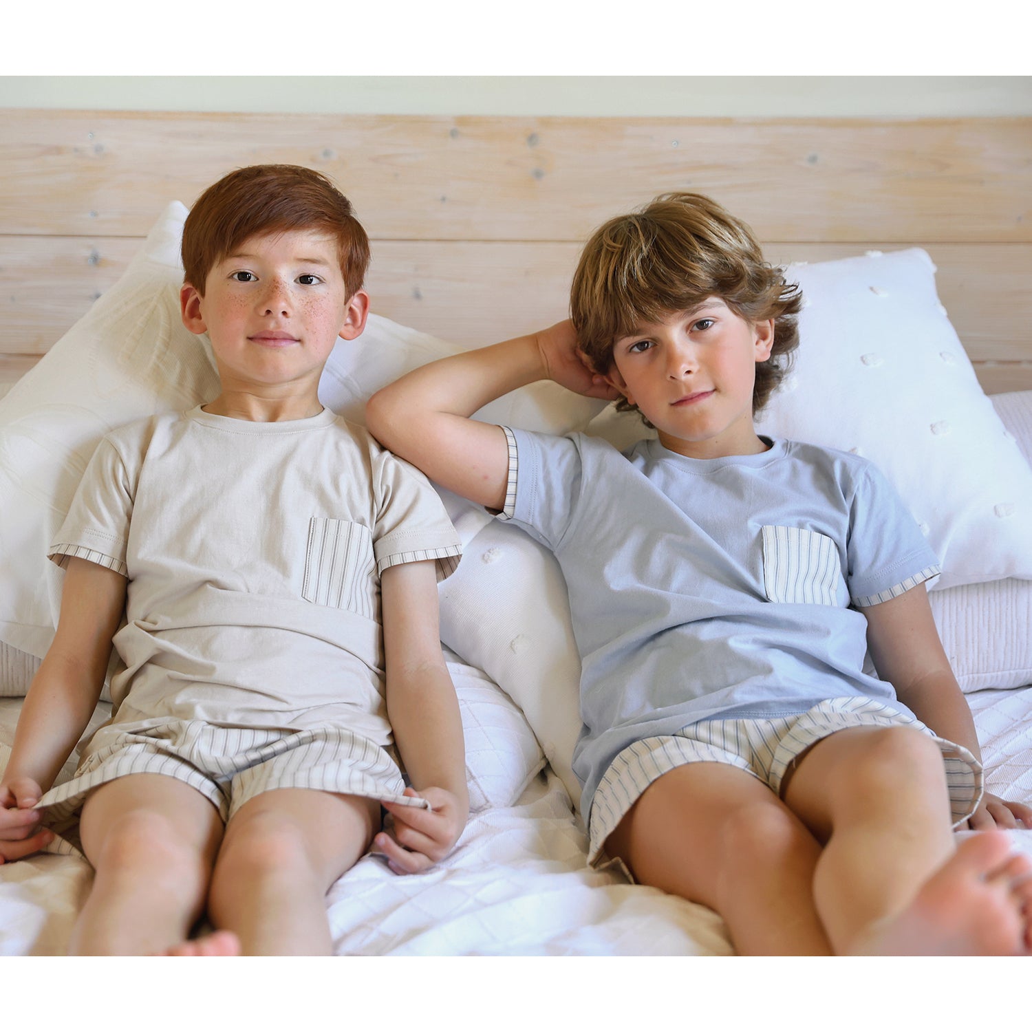 Beige Stripe Short Set