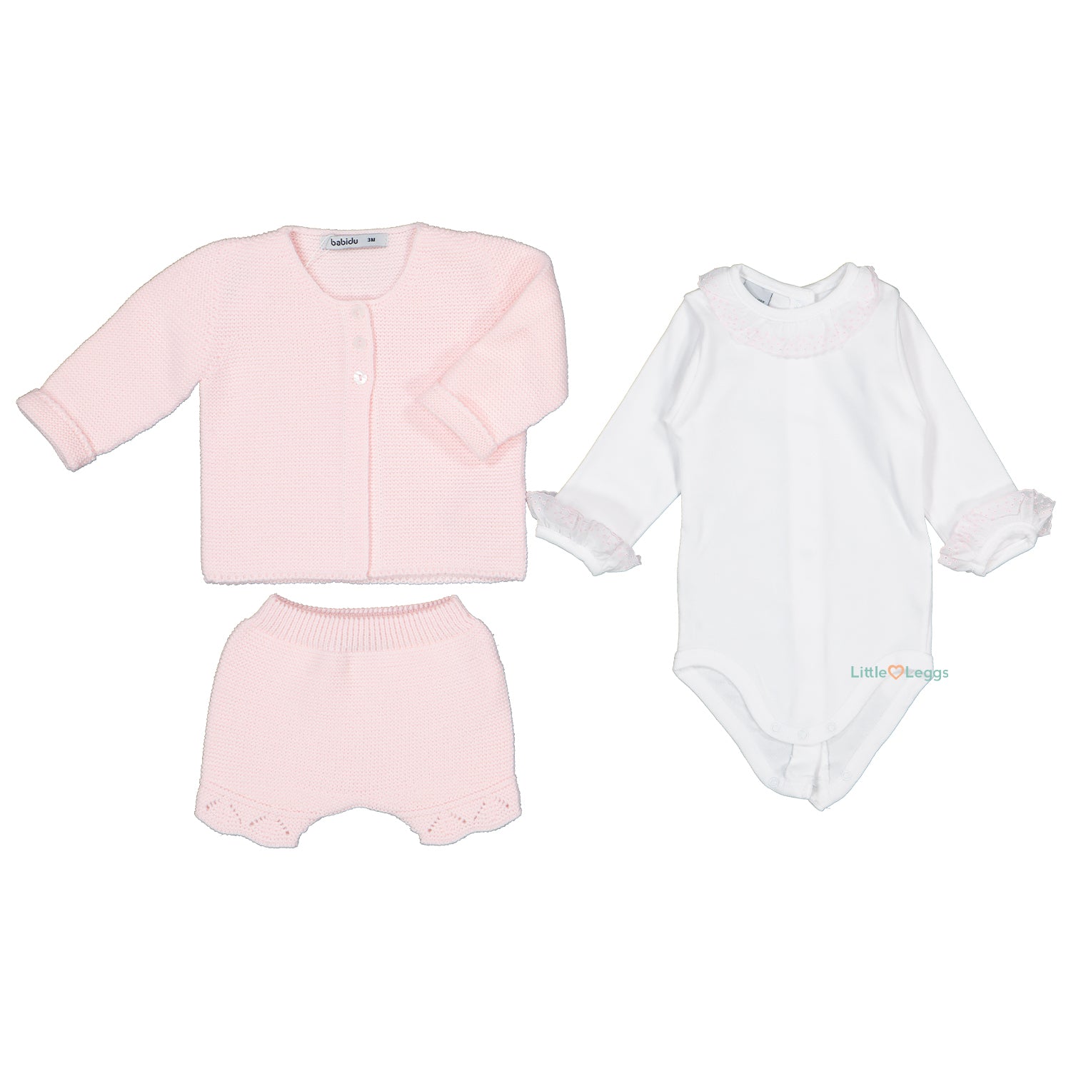 Girls Pink 3 Piece Knit Set