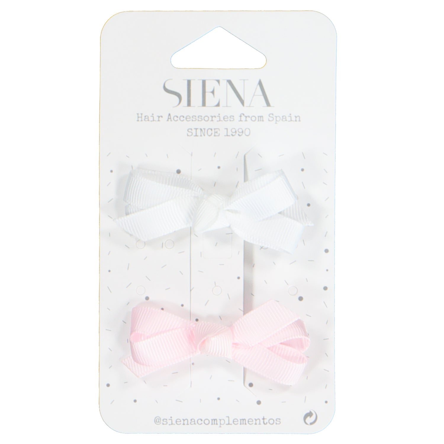 Pastel Pink & White Knot Hair Clips x 2 - 2.5cm