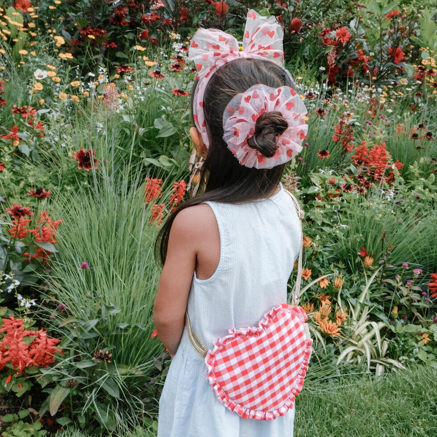 Sweet Hearts Tulle Scrunchie