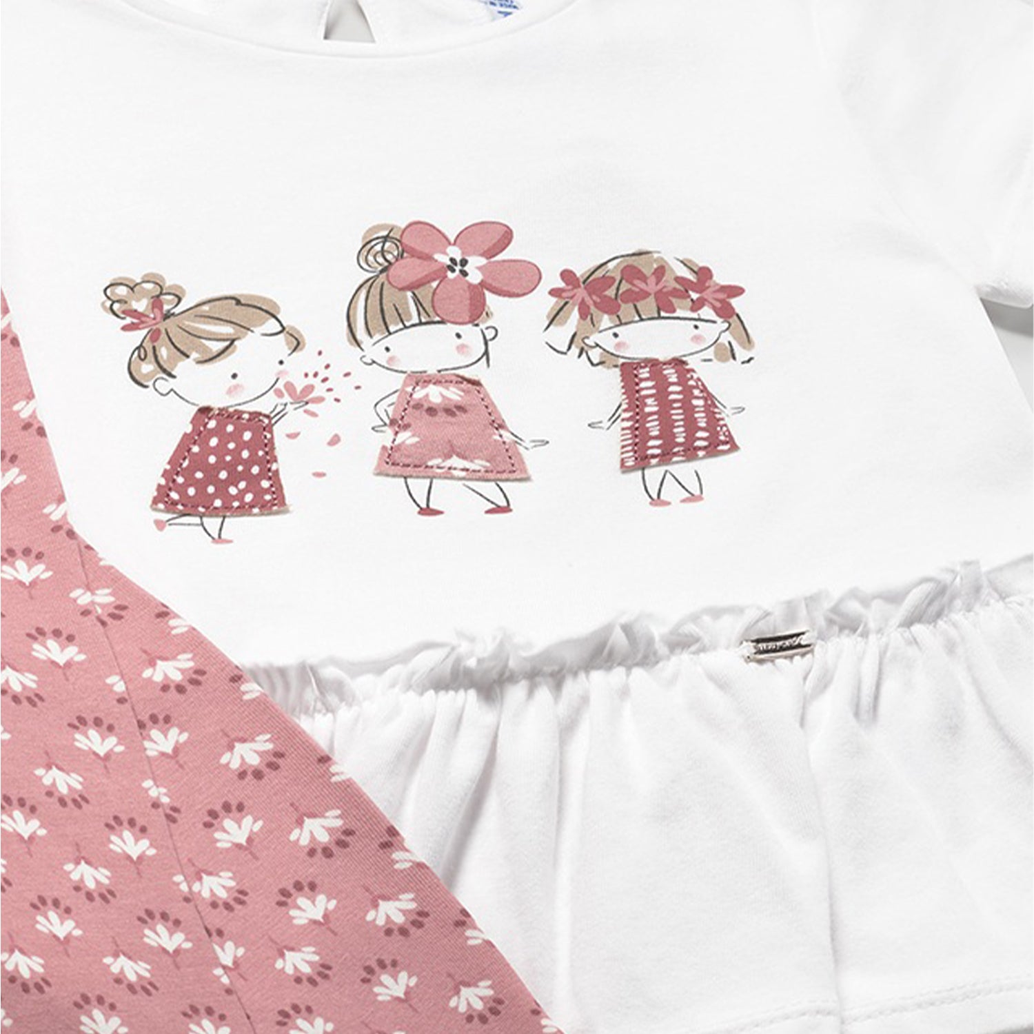 White And Pink Legging Set