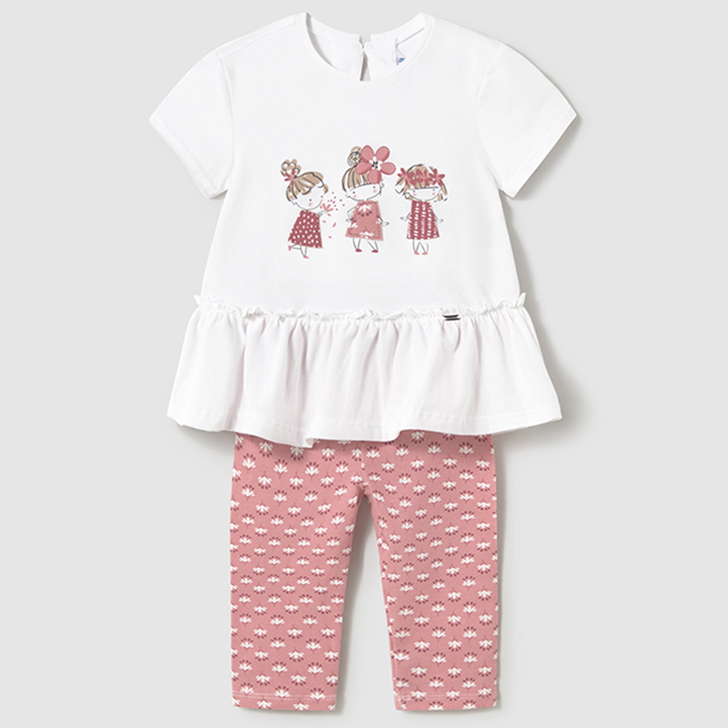 White And Pink Legging Set