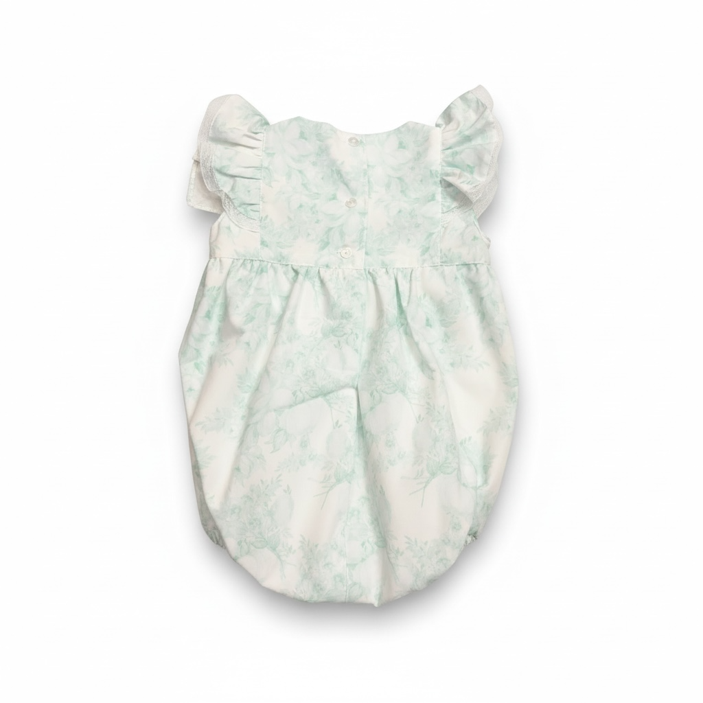 Mint Floral Print Romper