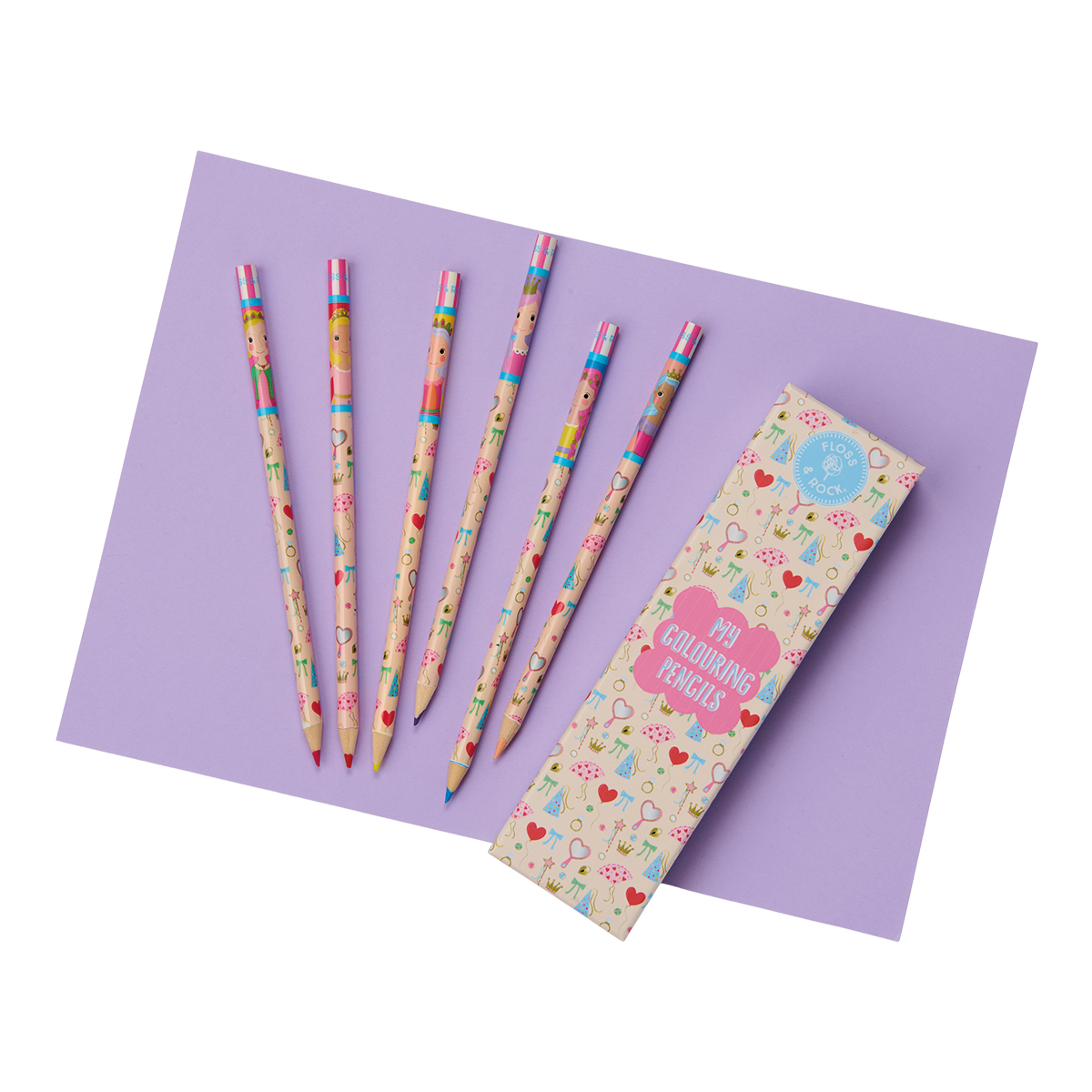 Princess My Pack of 6 Colouring Pencils Unsharpened