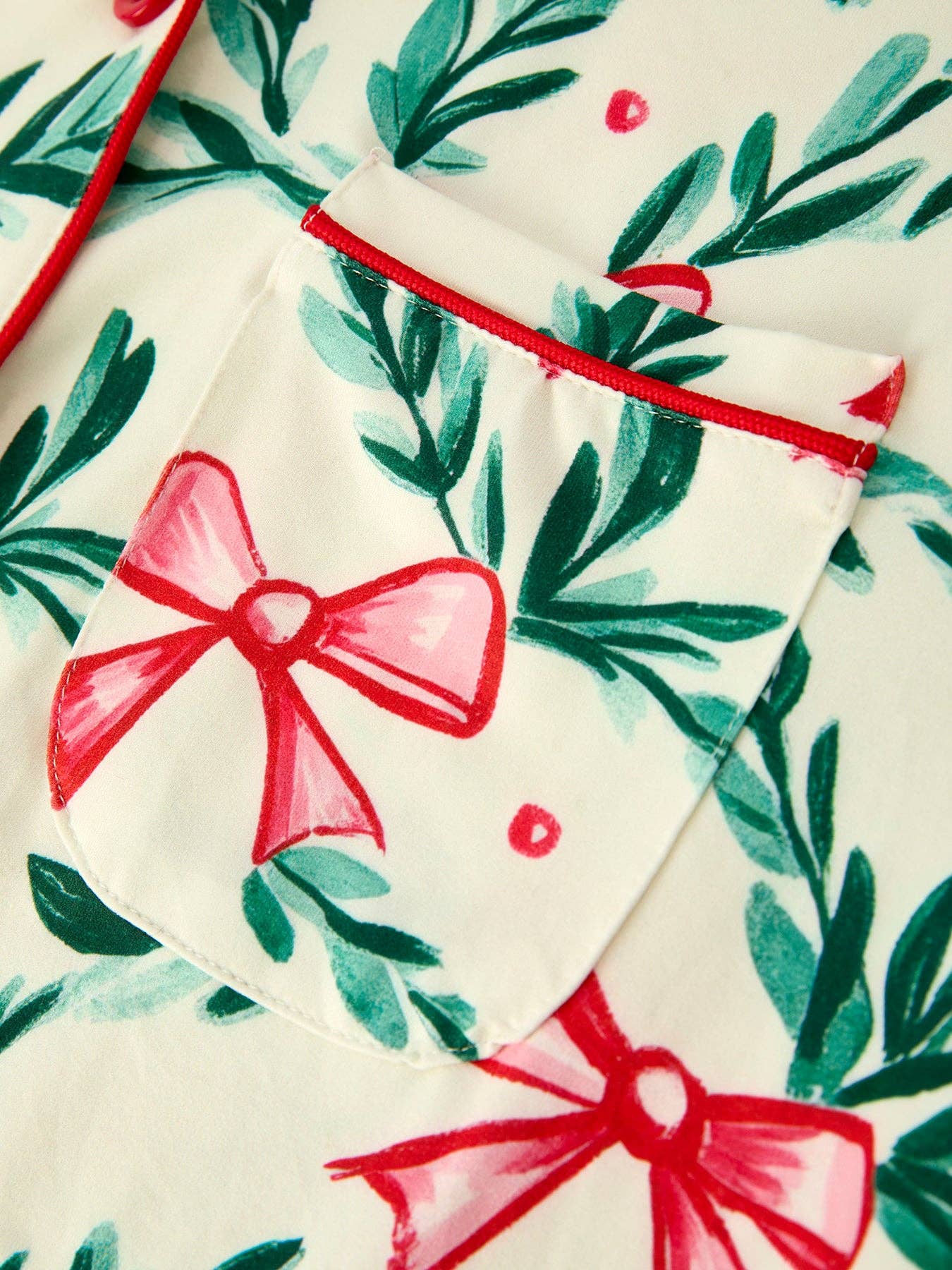 Mommy & Me Matching Christmas Bow and Holly Print Pyjamas - PRE ORDER