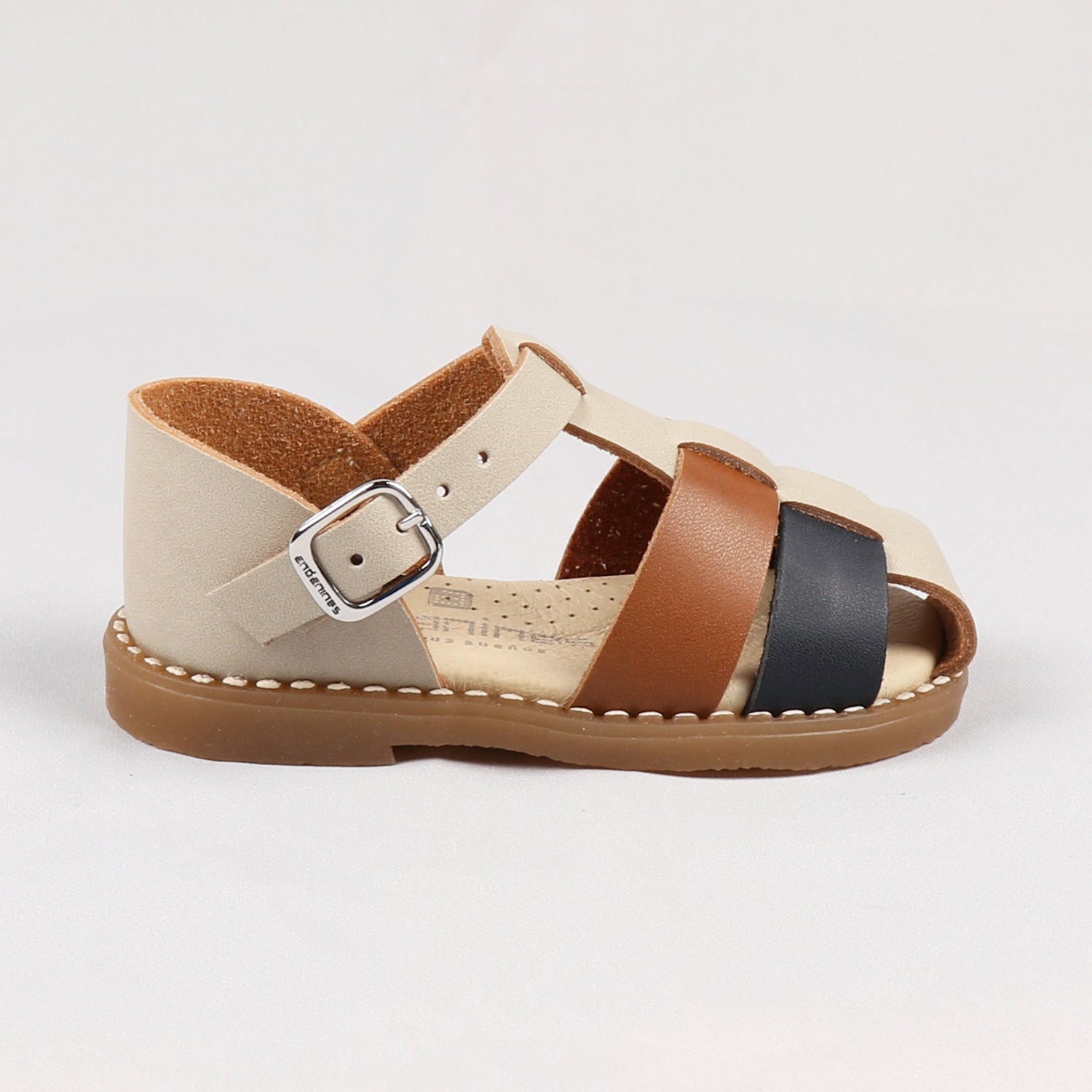 Beige & Camel Closed Back Sandal