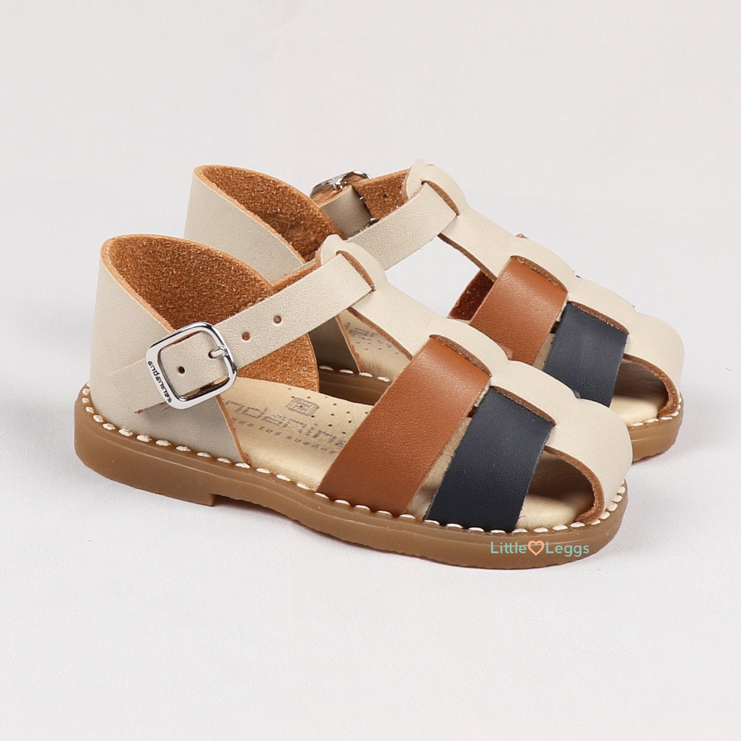 Beige & Camel Closed Back Sandal