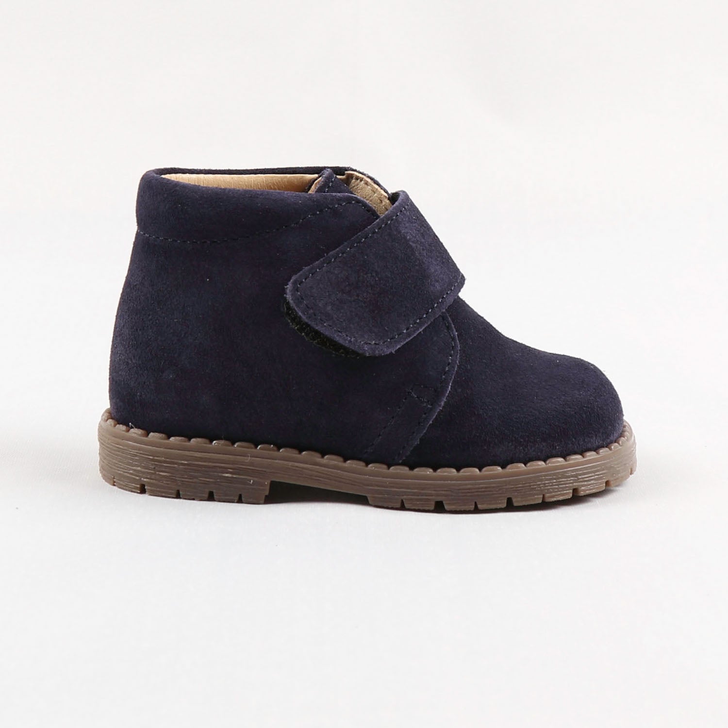 Navy Suede Velcro Boots