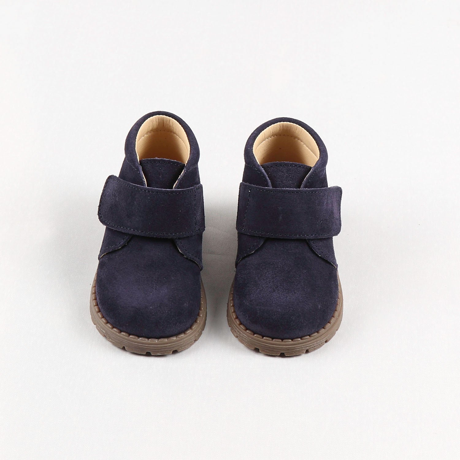 Navy Suede Velcro Boots