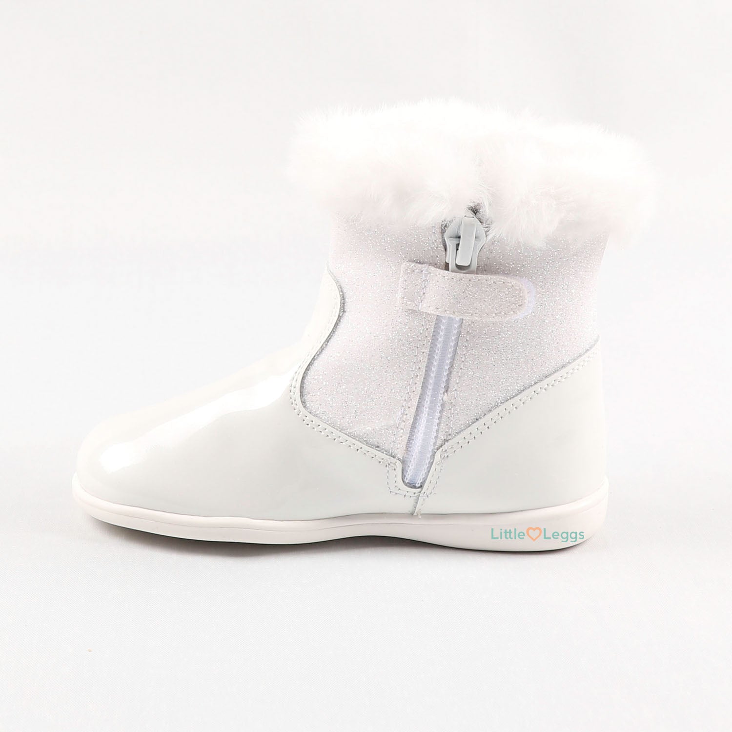 White Sparkle Fur Trimmed Boots