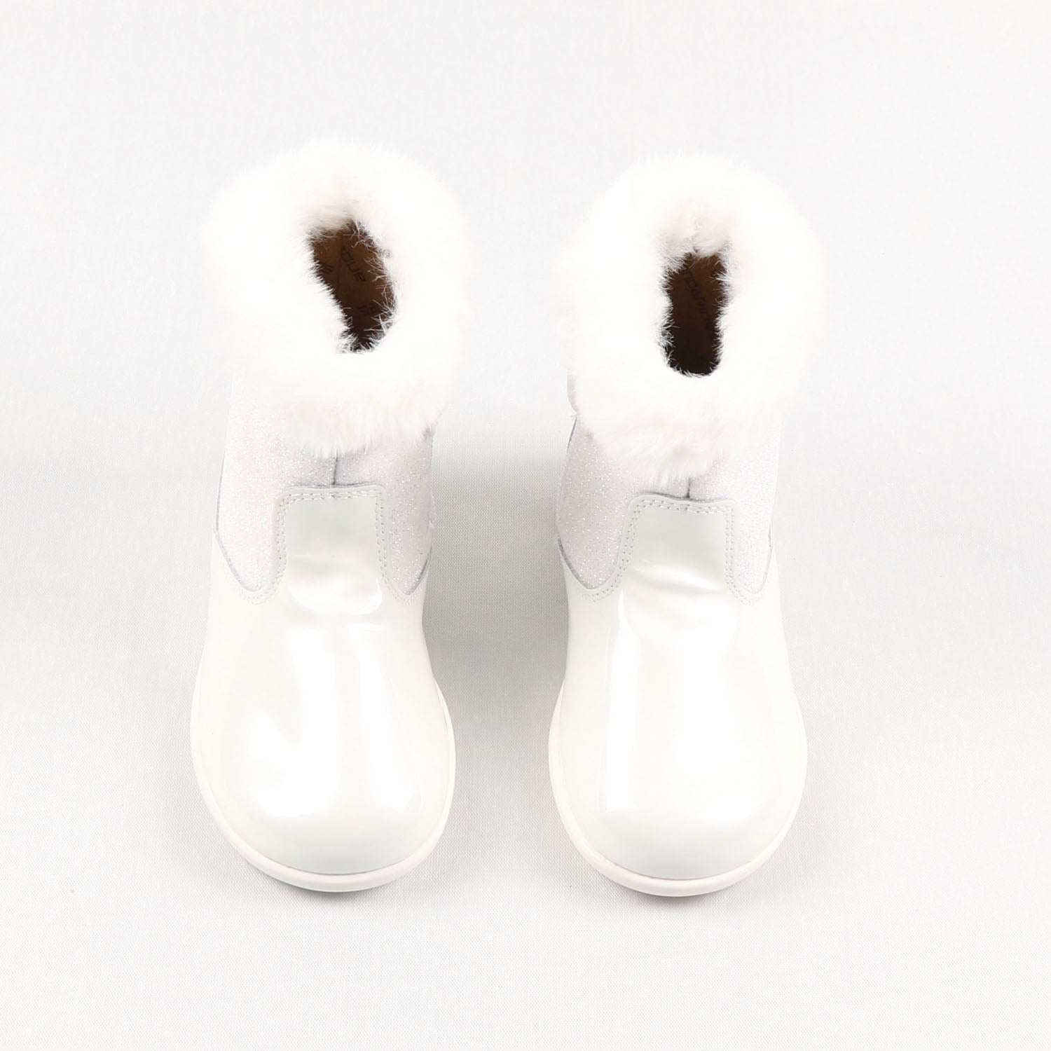 White Sparkle Fur Trimmed Boots