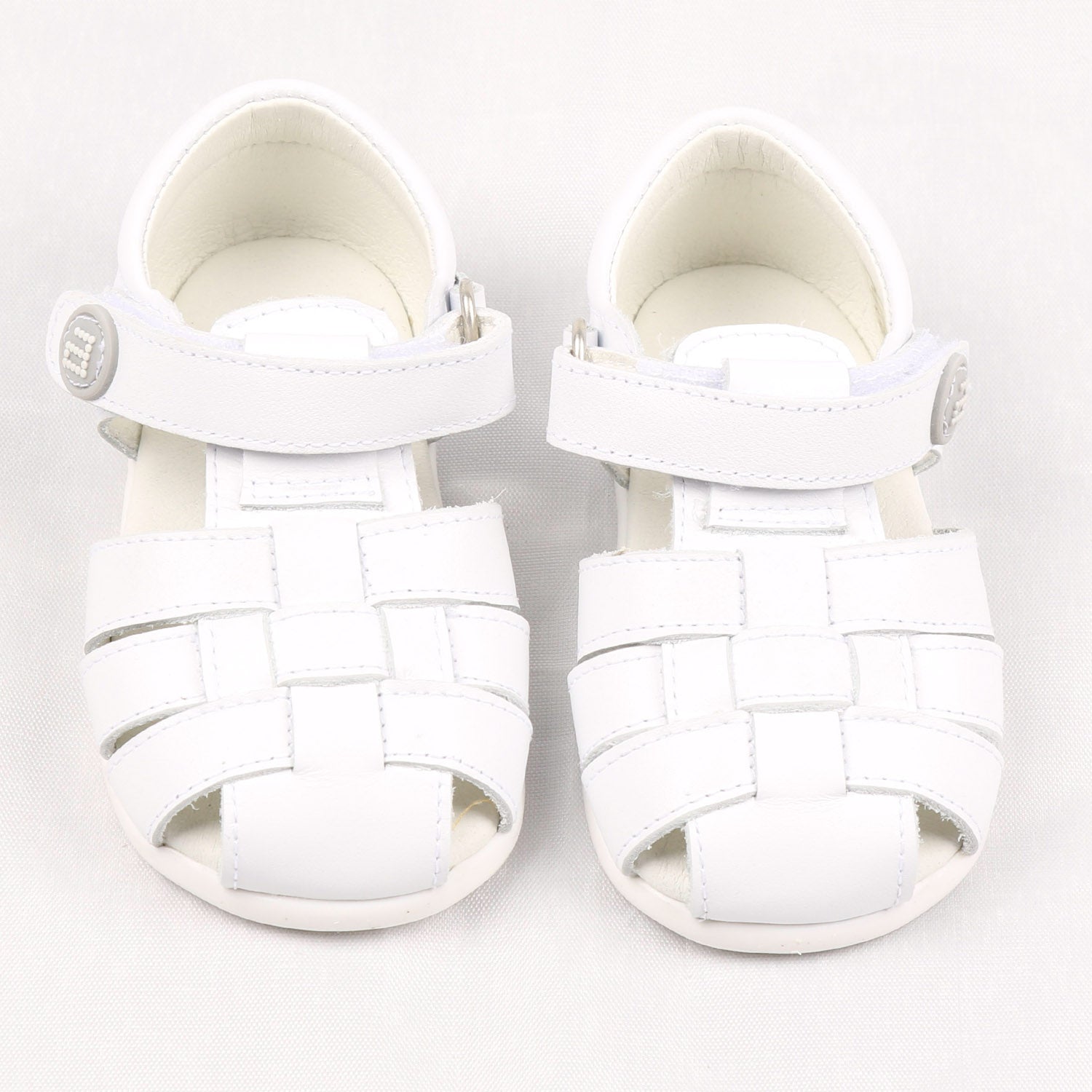 White Closed Back Basket Weave Sandal
