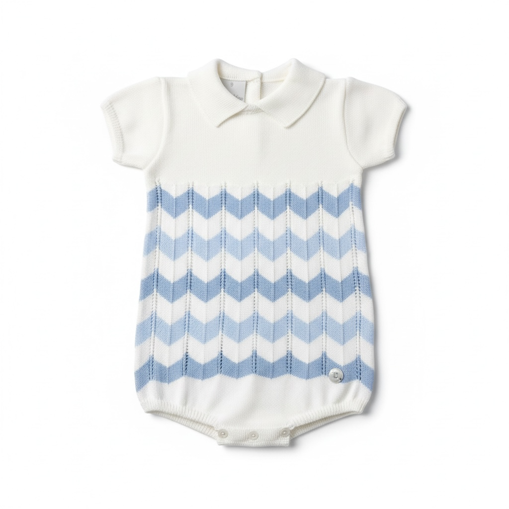 Blue Zig Zag Romper