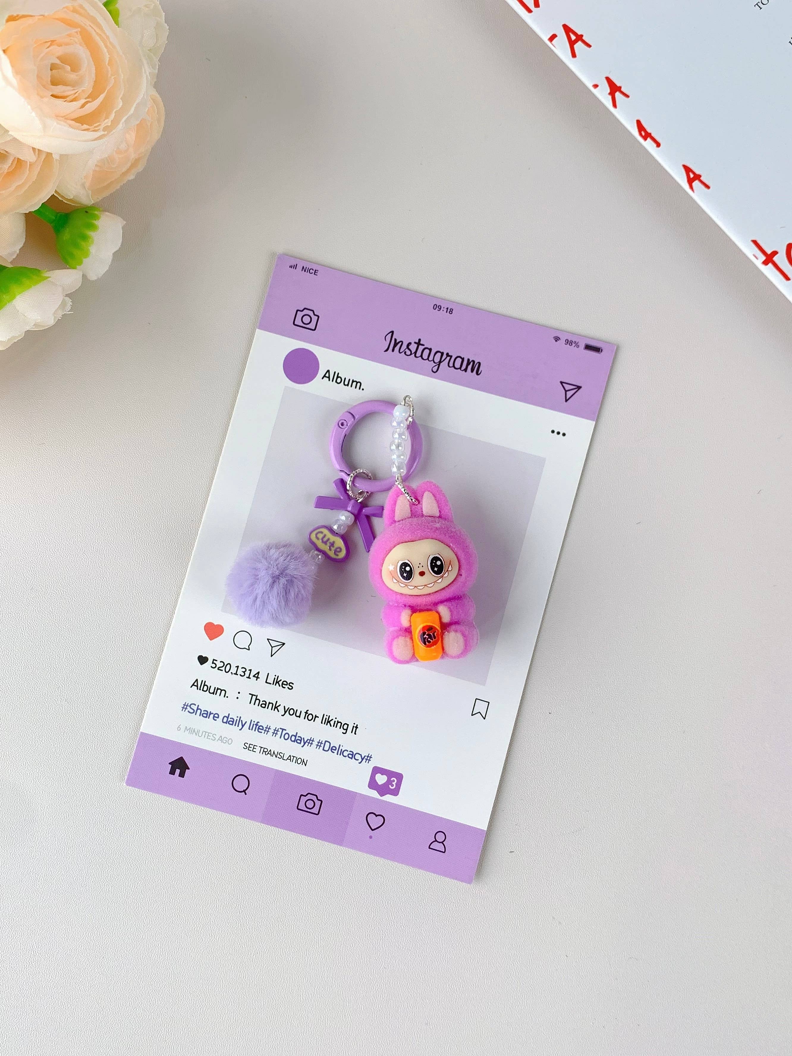Labubu Hot-Selling Cute Keychain for Girls,Car Key Accessory
