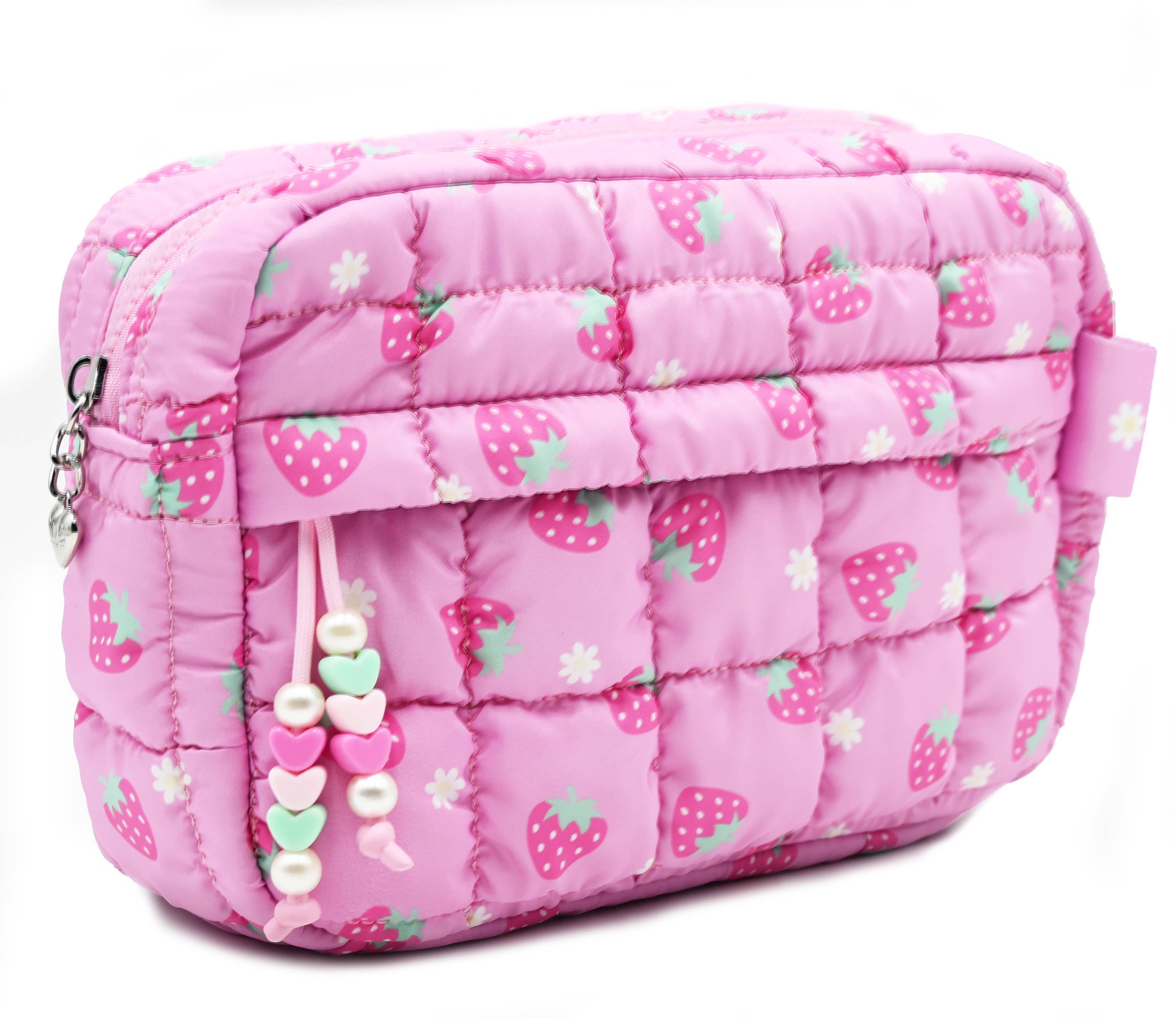 Quilted Scrunchies Strawberry Printed Pouch