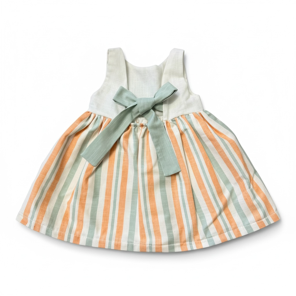 Orange & Khaki Stripe Dress