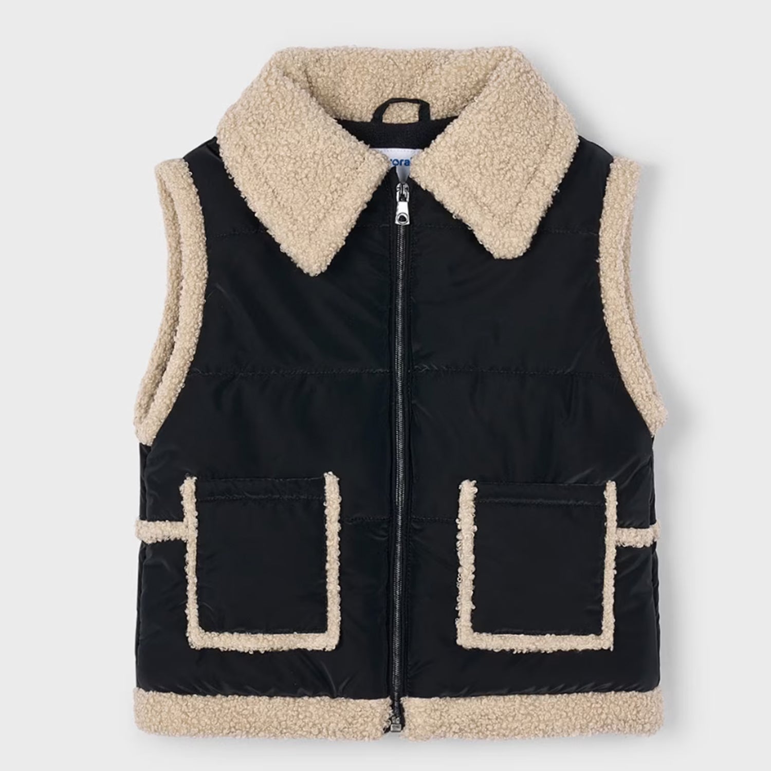 Black Fleece Trim Vest