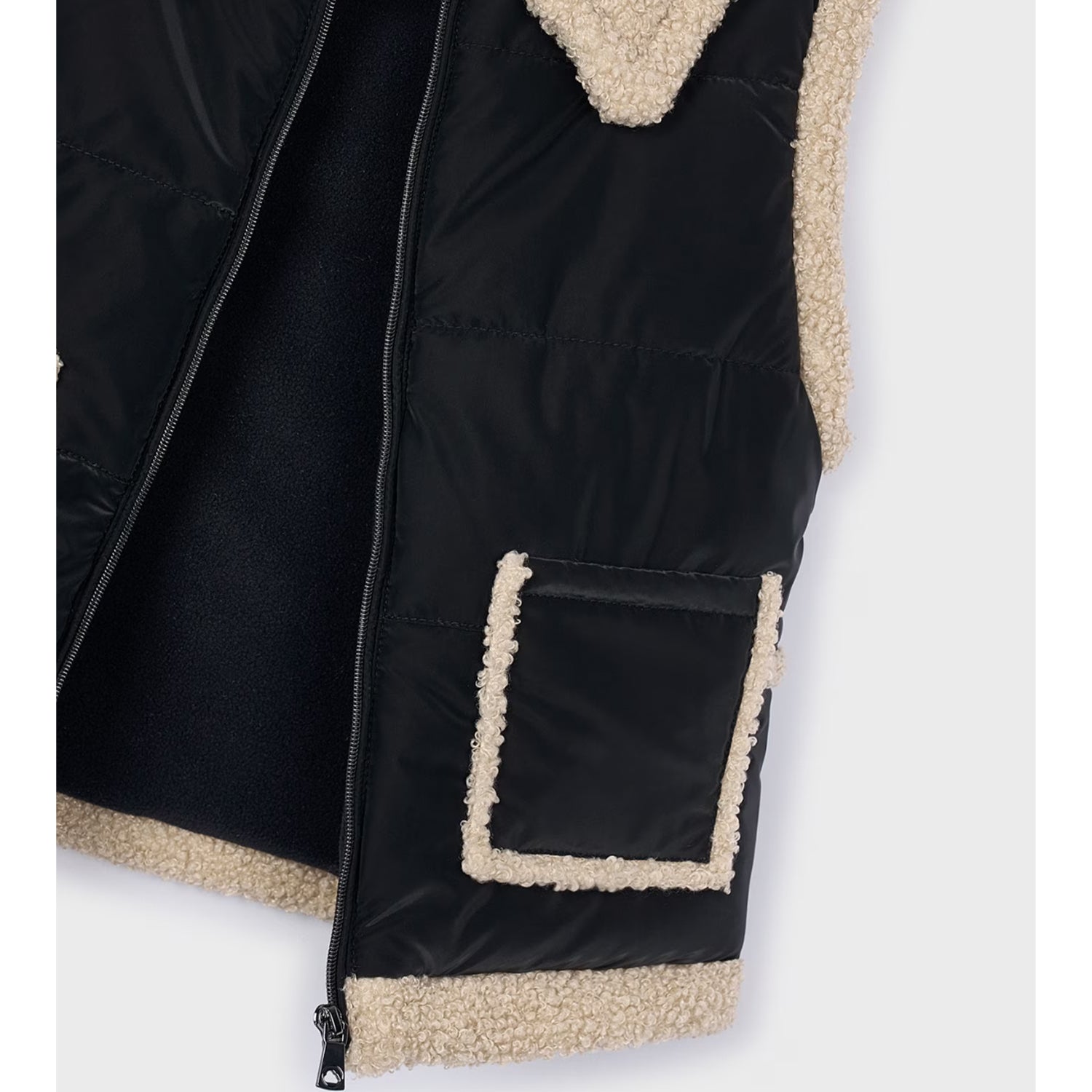 Black Fleece Trim Vest