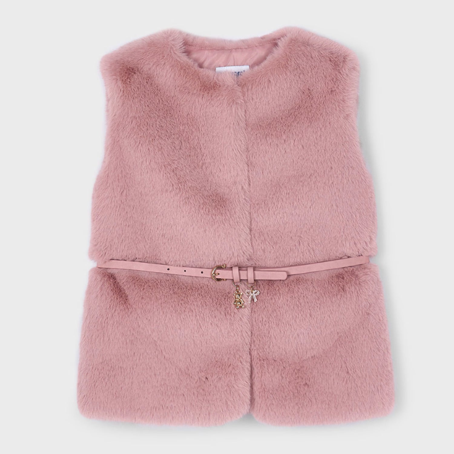 Dusty Pink Faux Fur Gilet