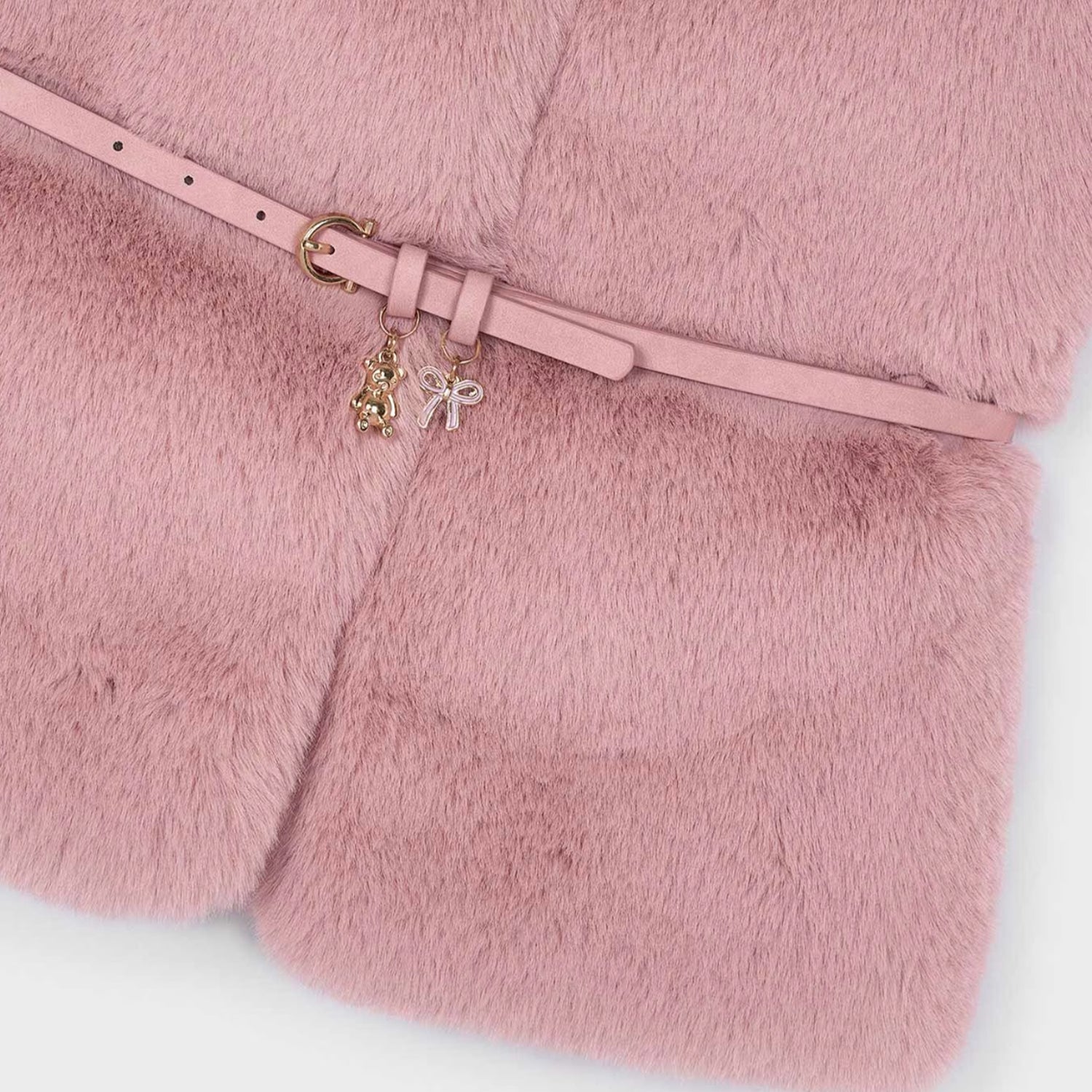 Dusty Pink Faux Fur Gilet