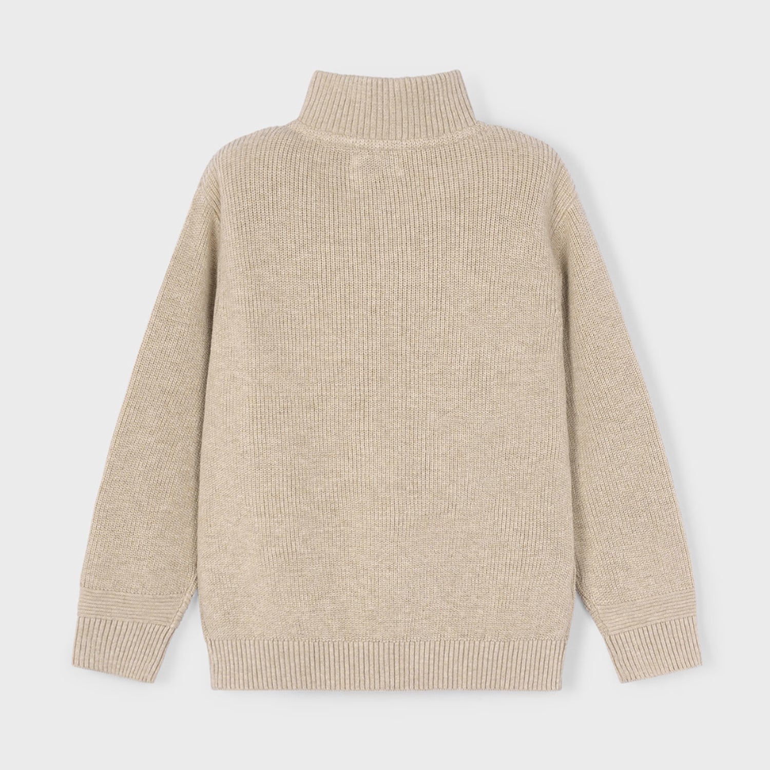 Beige Zip Up High Kneck Jumper