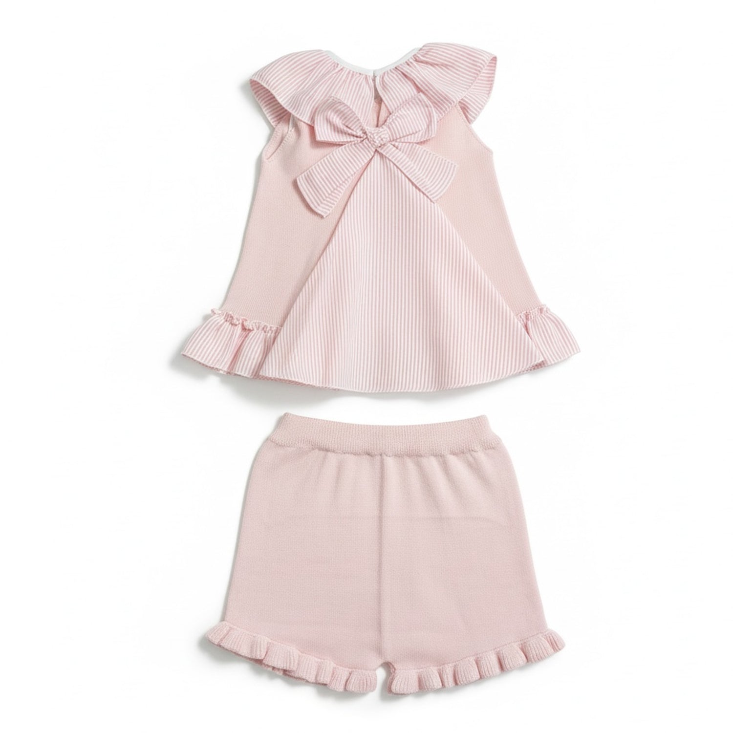 Pink Stripe Frill Short Set
