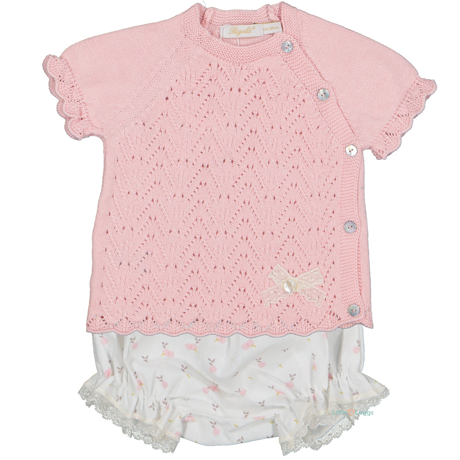 Pink Bi-Material Bloomer Set