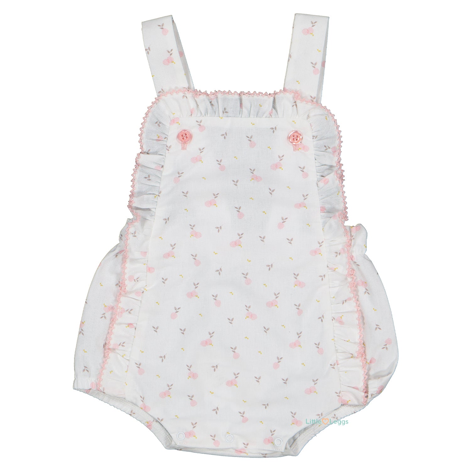 Pink Fruit Print Dungaree Set