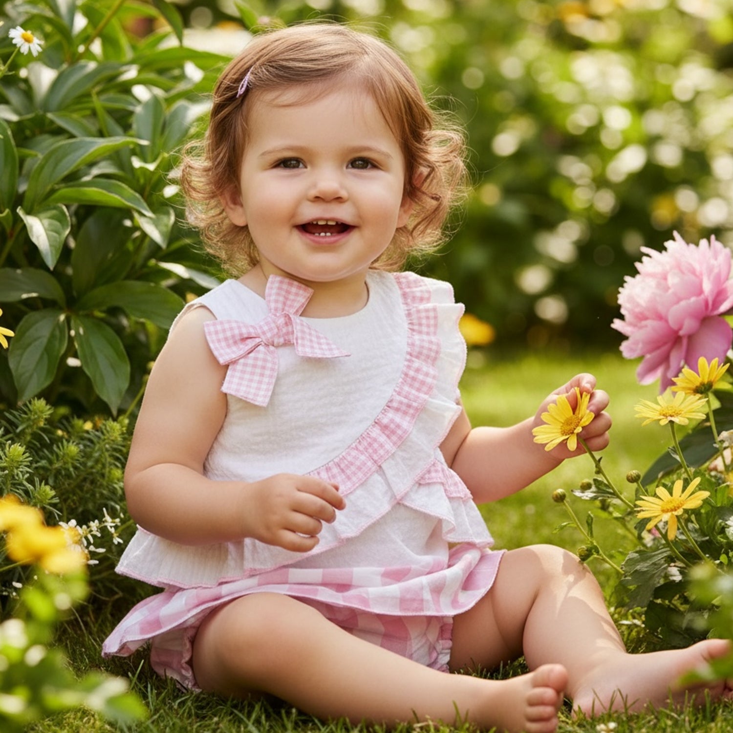 Pink Check Short Set