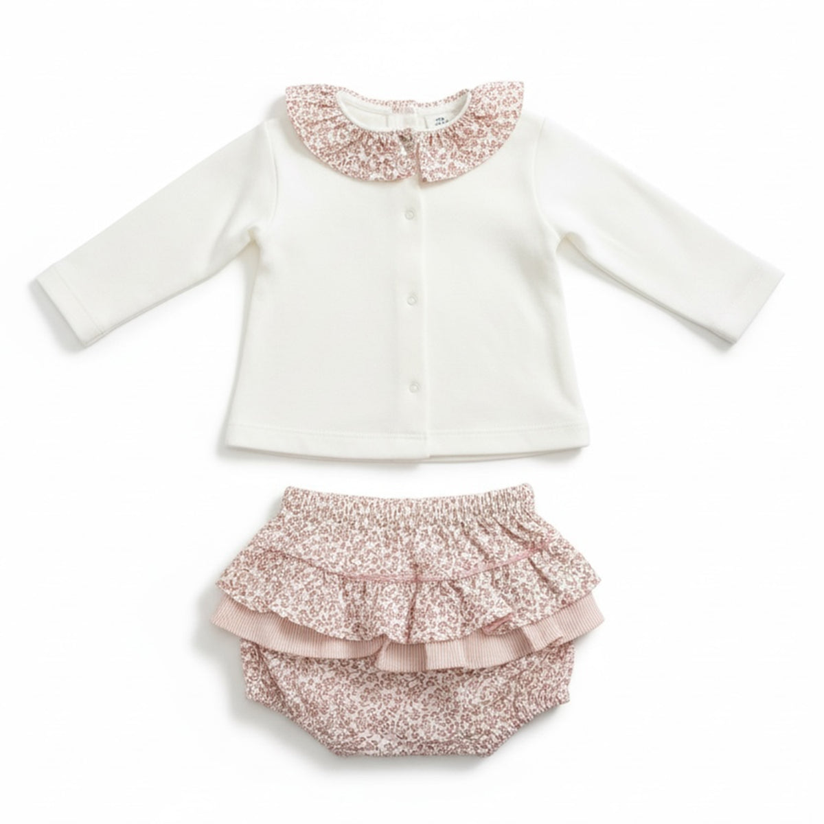 Rose Pink Trim Bloomer Set