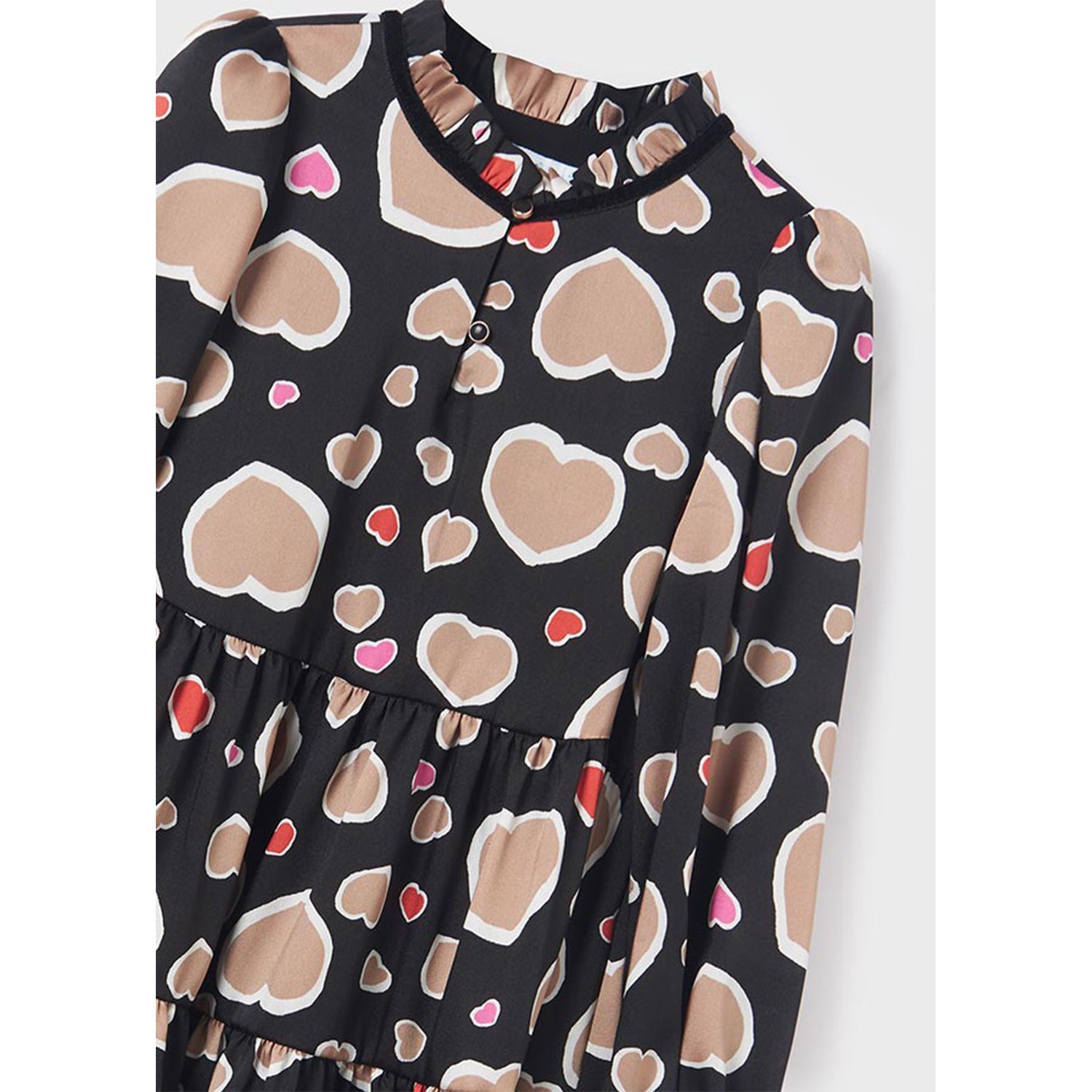 Black & Beige Heart Print Dress