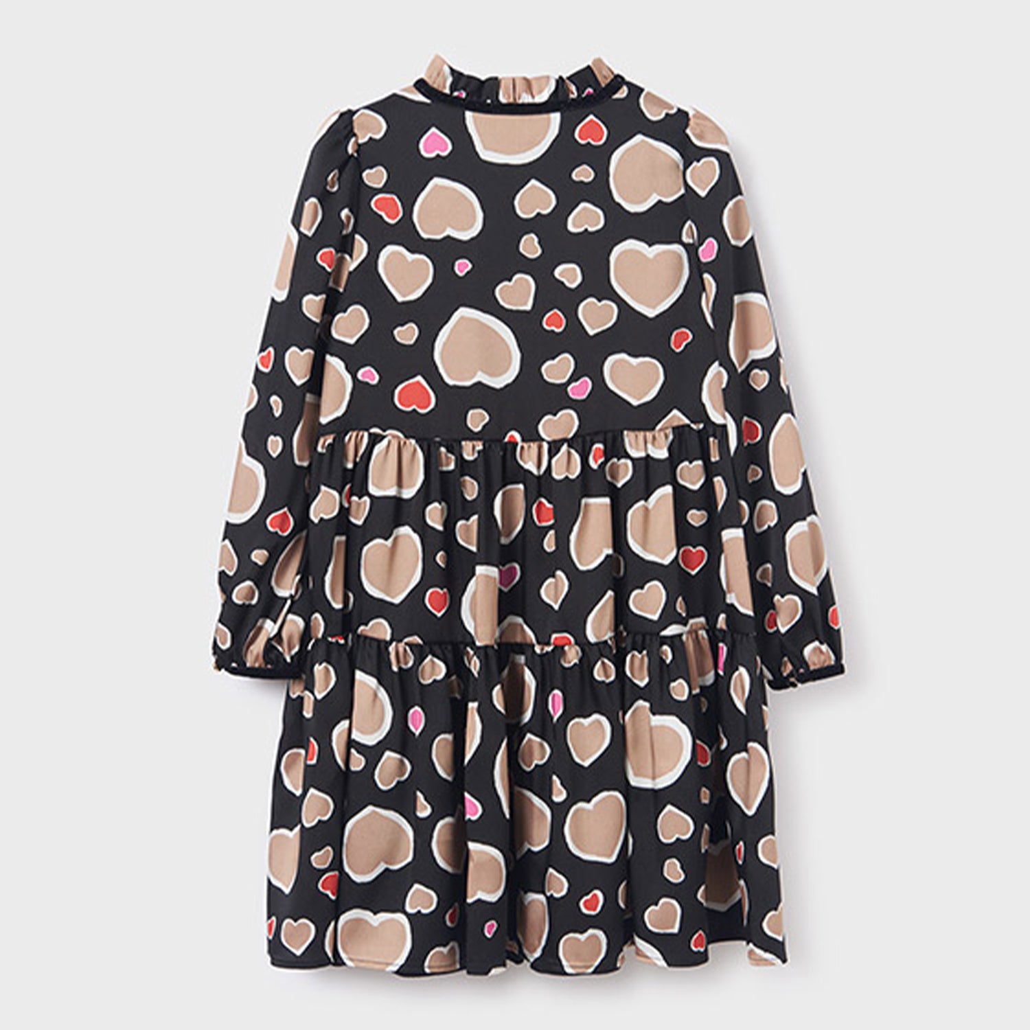 Black & Beige Heart Print Dress