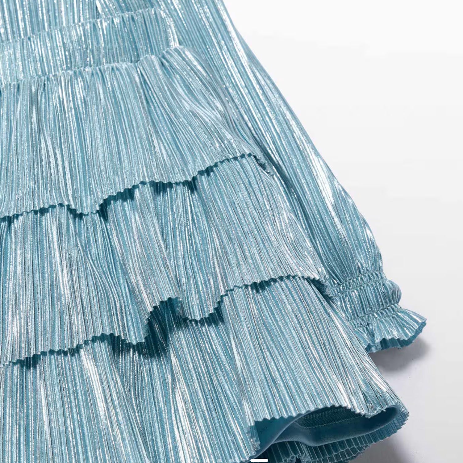Blue Pleat Skirt Set