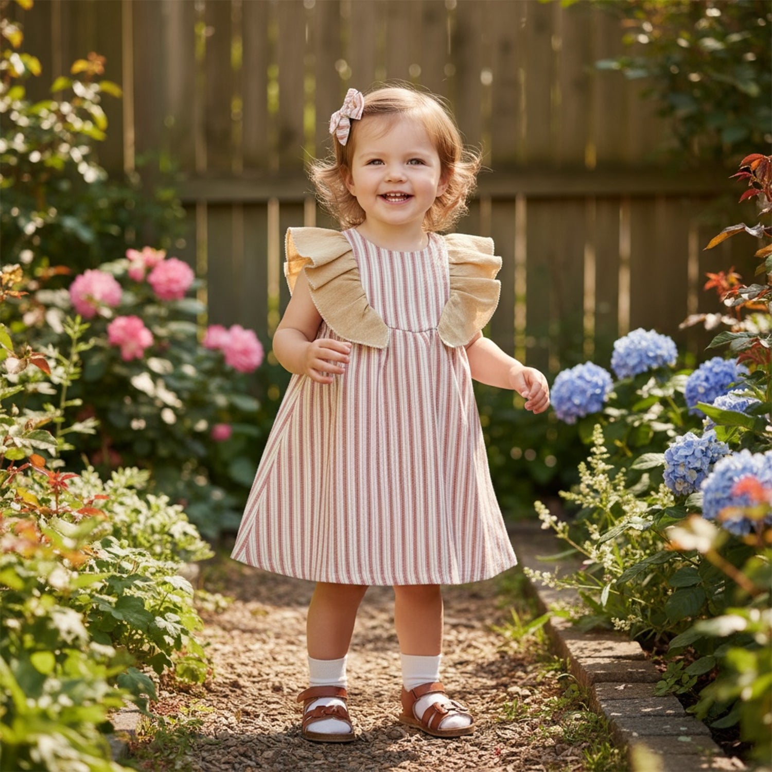 Red Stripe Dress & Hair clip