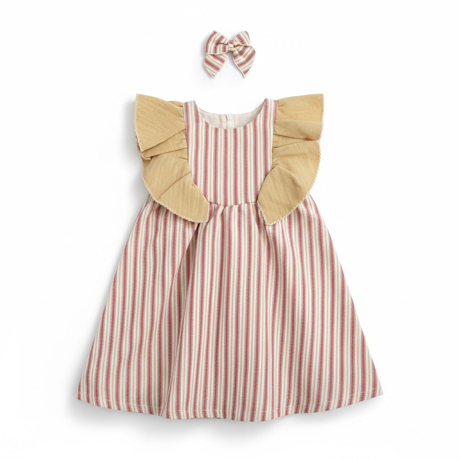 Red Stripe Dress & Hair clip