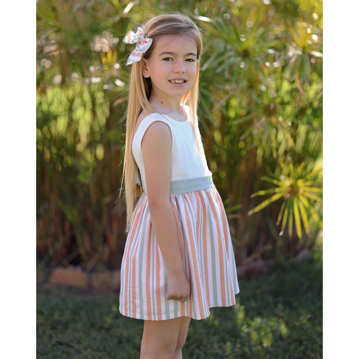 Orange & Khaki Stripe Dress