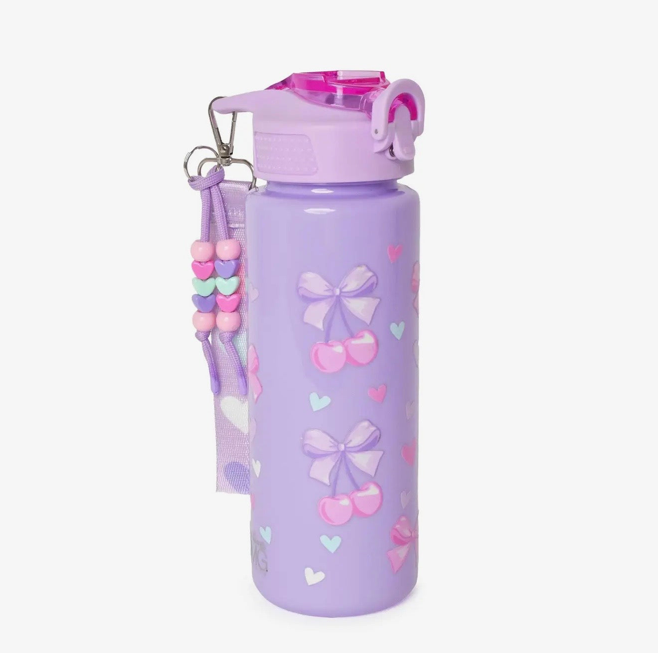 Purple Bow Water Bottle with Wristlet