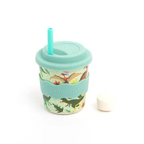 Dinosaur Babychino Cup 8oz with Straw