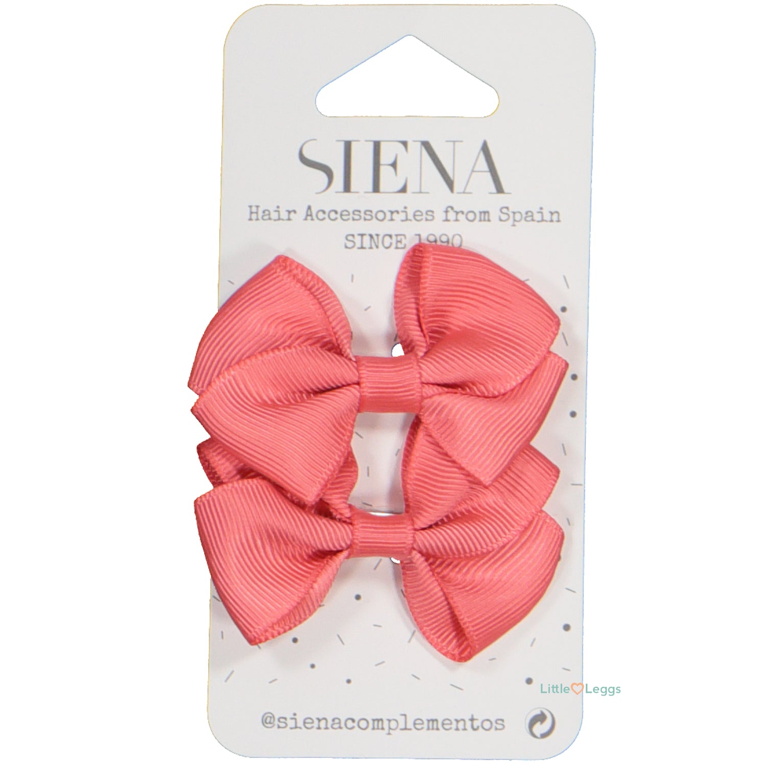 Coral Hair Clips x 2 - 2.5cm