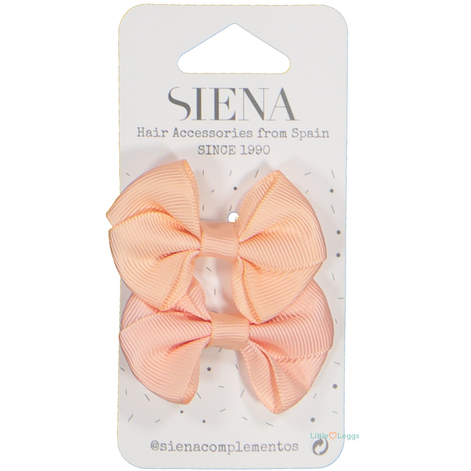 Salmon Pink Hair Clips x 2 - 2.5cm
