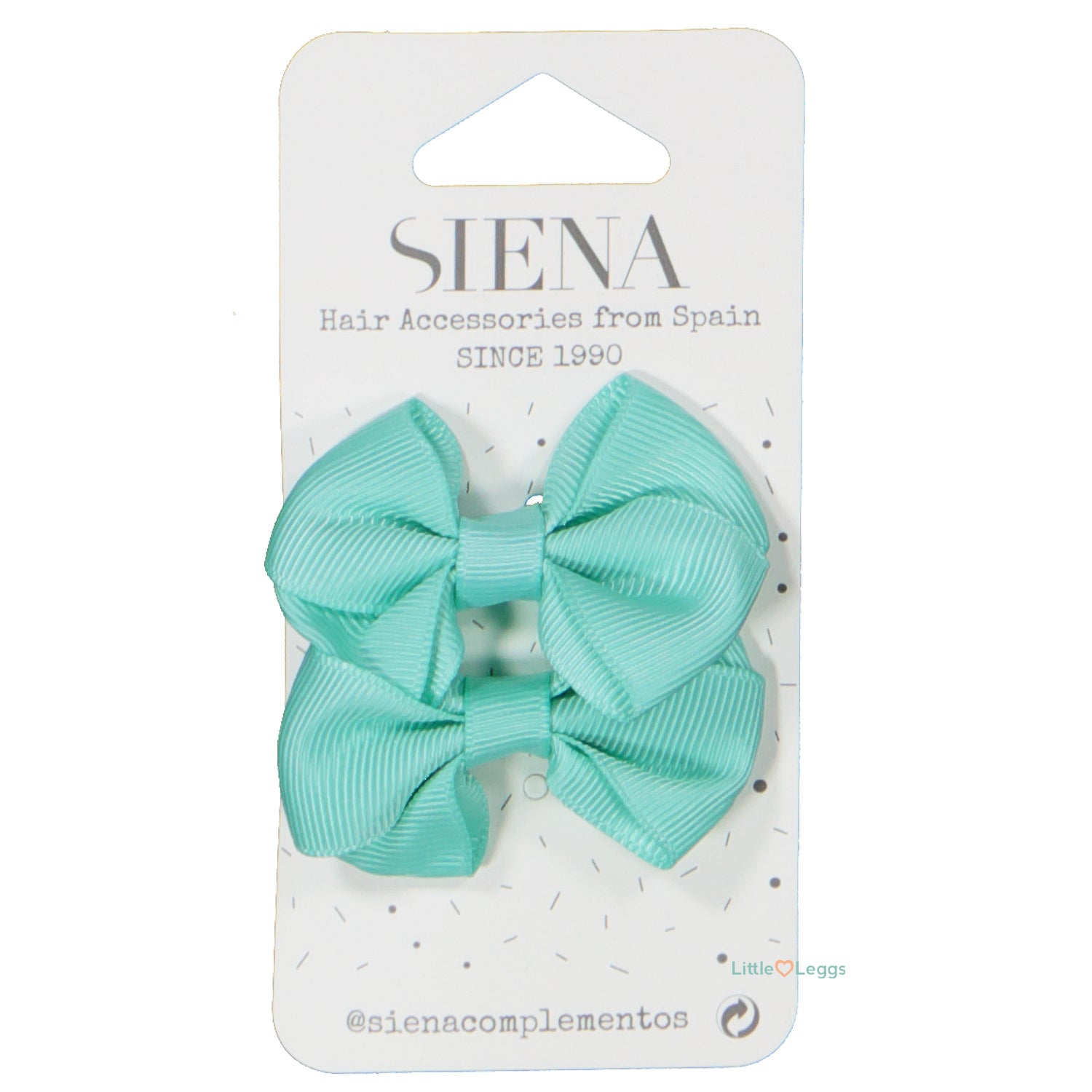 Aqua Green Hair Clips x 2 - 2.5cm