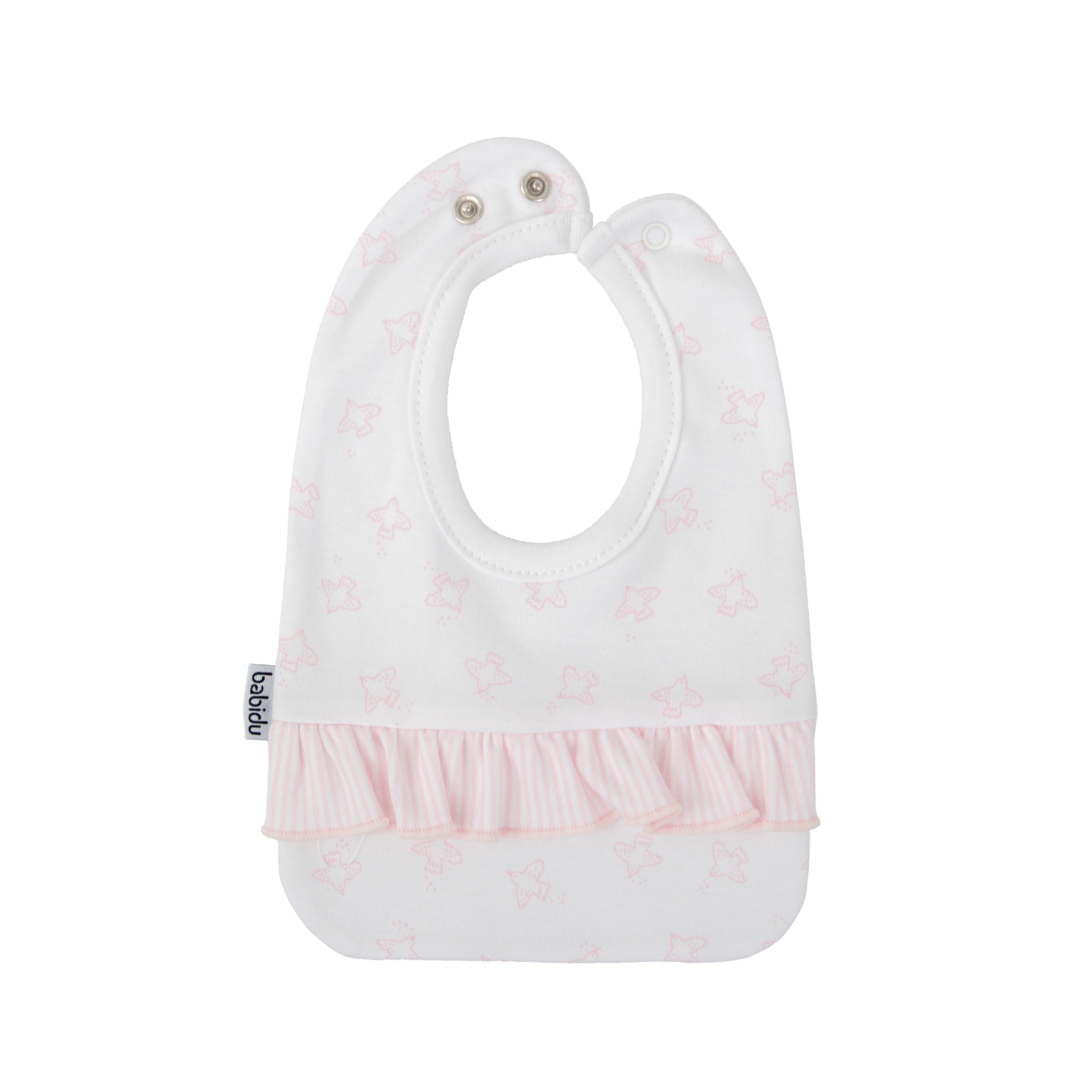Pink Bird Print Bib