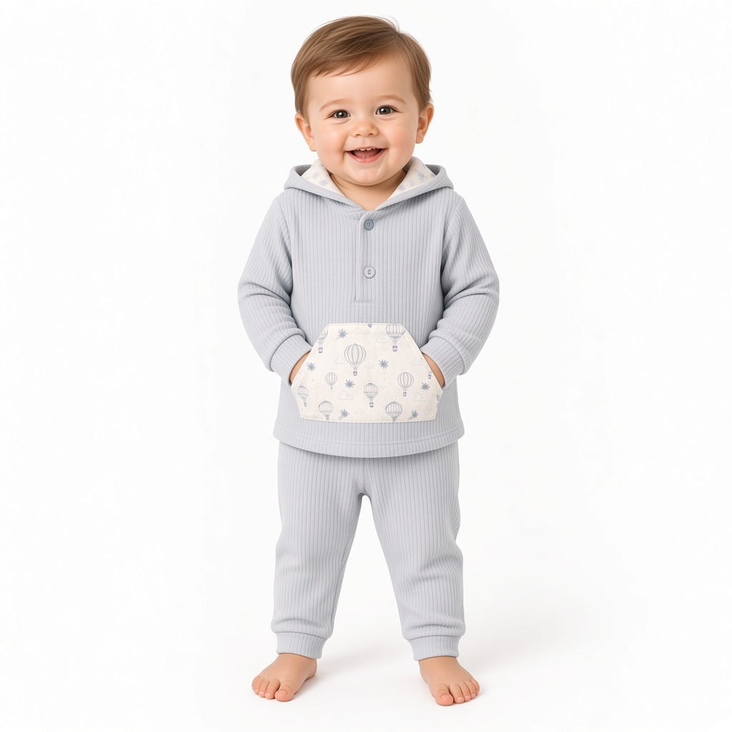Duck Egg Blue Hot Air Balloon Hooded Outfit